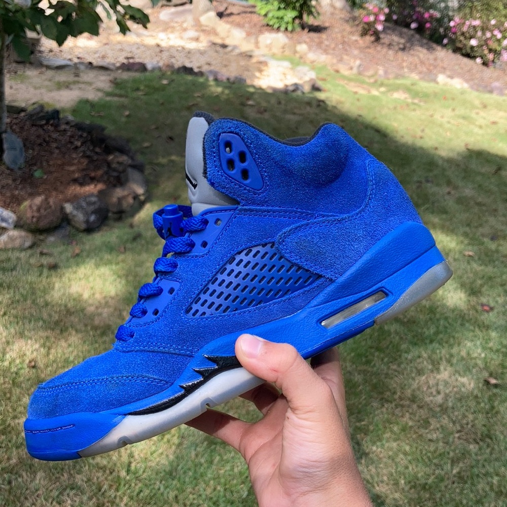 Jordan 5 blue and grey